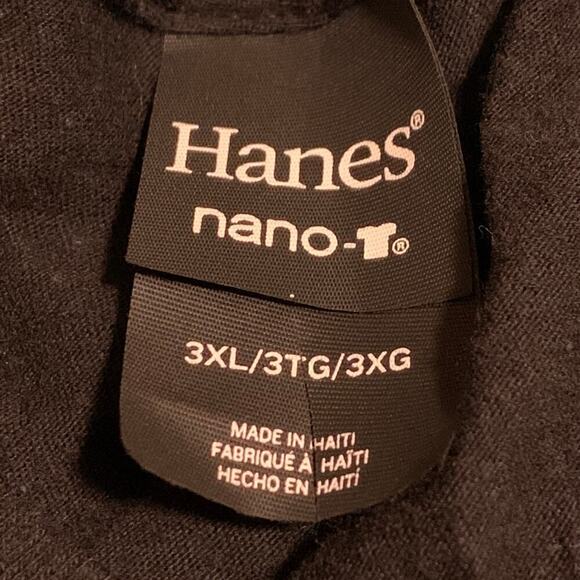 Hanes Men’s Size 3X Nano Tee Black Short Sleeve Tshirt Casual Crew Neck - Picture 4 of 4